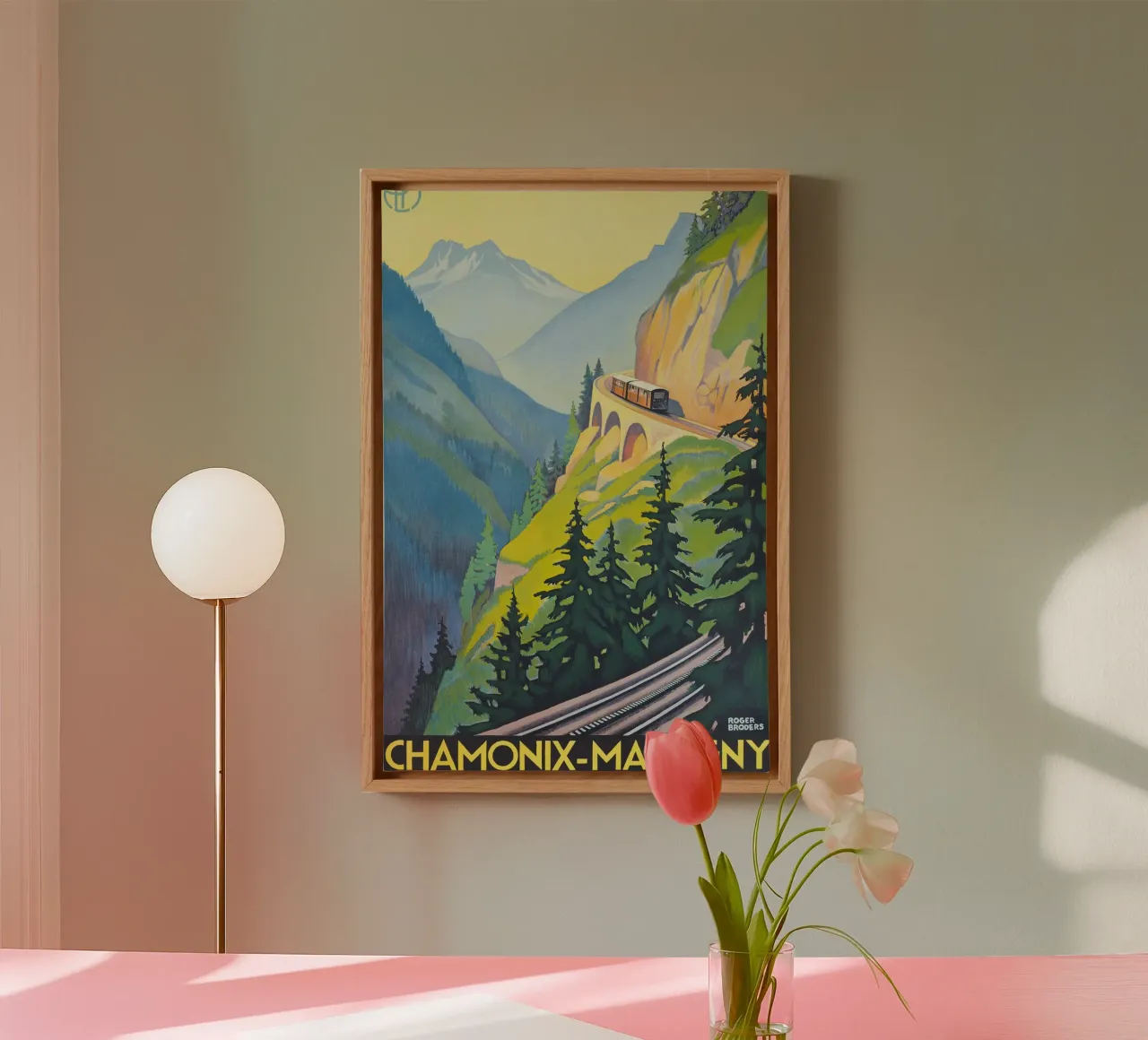Roger Broders - Chamonix-Martigny tela con Cornice a cassetta da ARTOTHEK