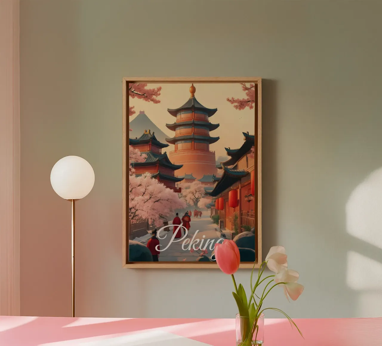 Pechino tela con Cornice a cassetta da Charnwood Prints