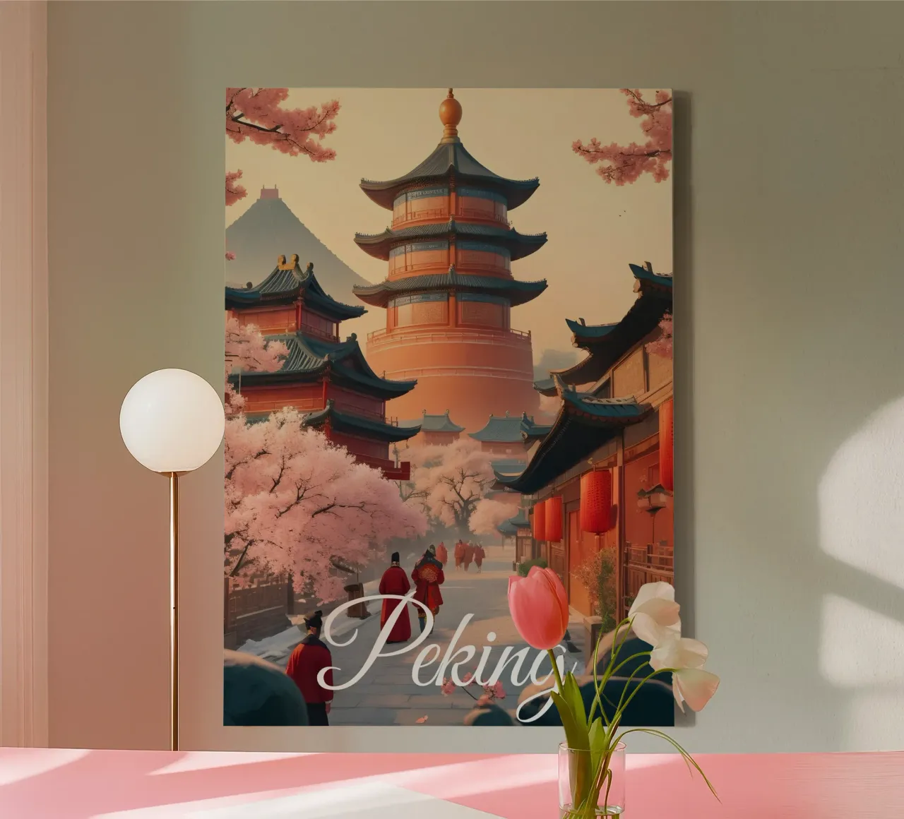 Pechino tela con Cornice a cassetta da Charnwood Prints