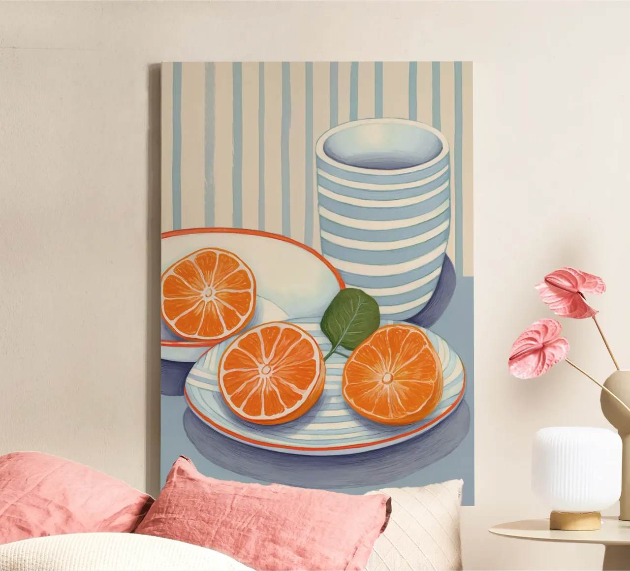 Boho Bella Vita 19 Oranges 3 tela con Cornice a cassetta da Boho Print Collection