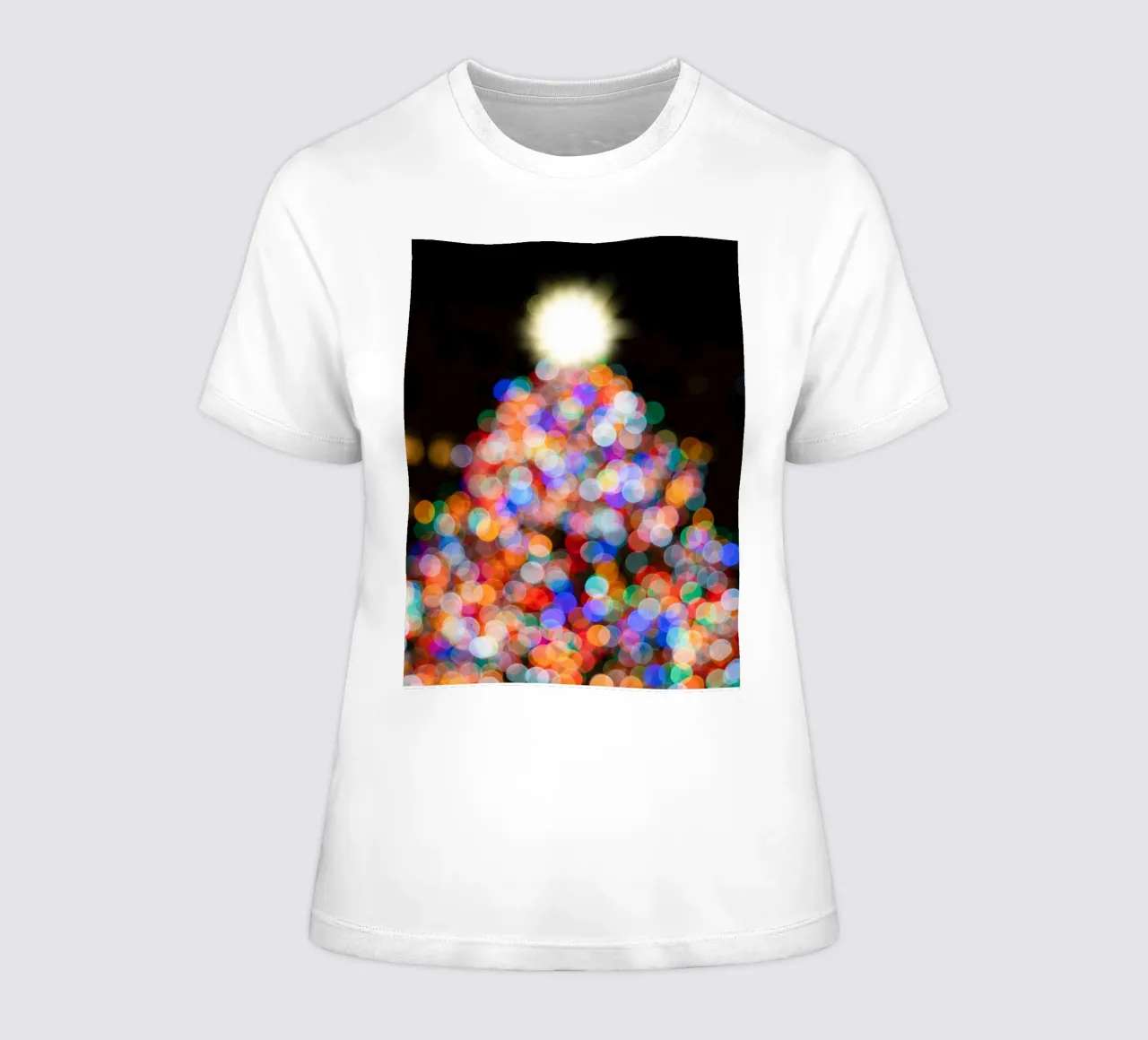 Bokeh Christmas - Abstract play of lights women's fitted t-shirt by Whole©