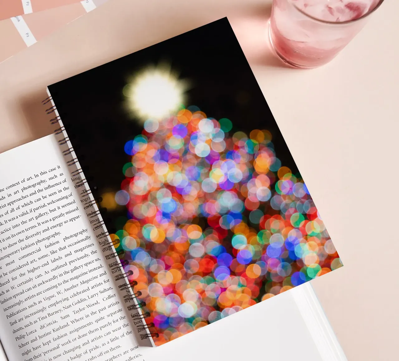 Bokeh Christmas - Abstract play of lights spiral notebook by Whole©