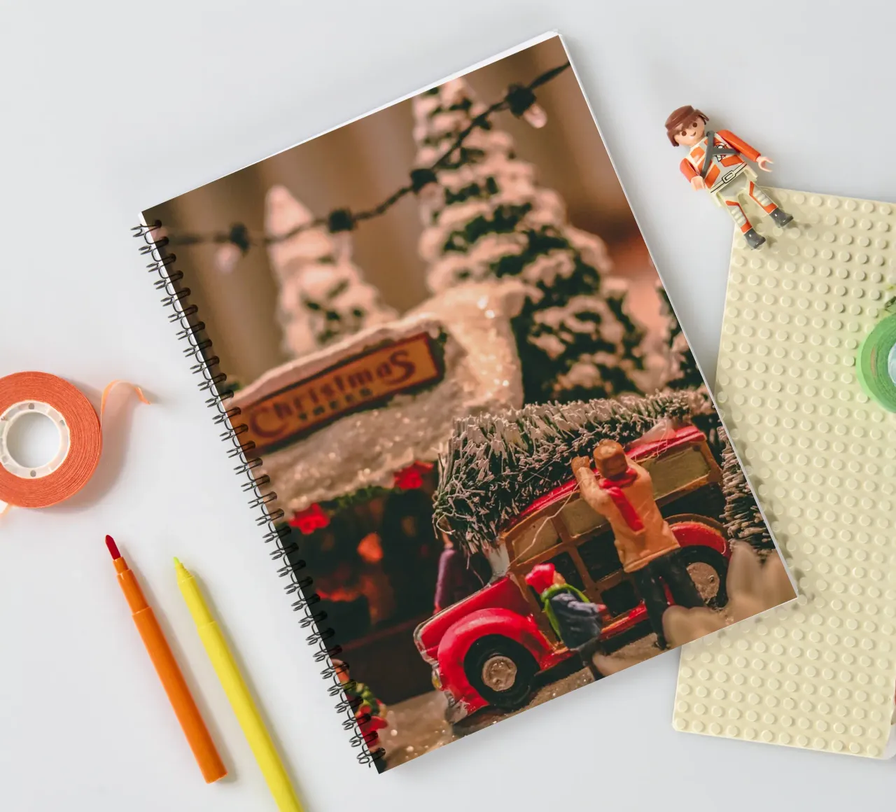 Miniature Christmas - Nostalgic scene spiral notebook by Whole©