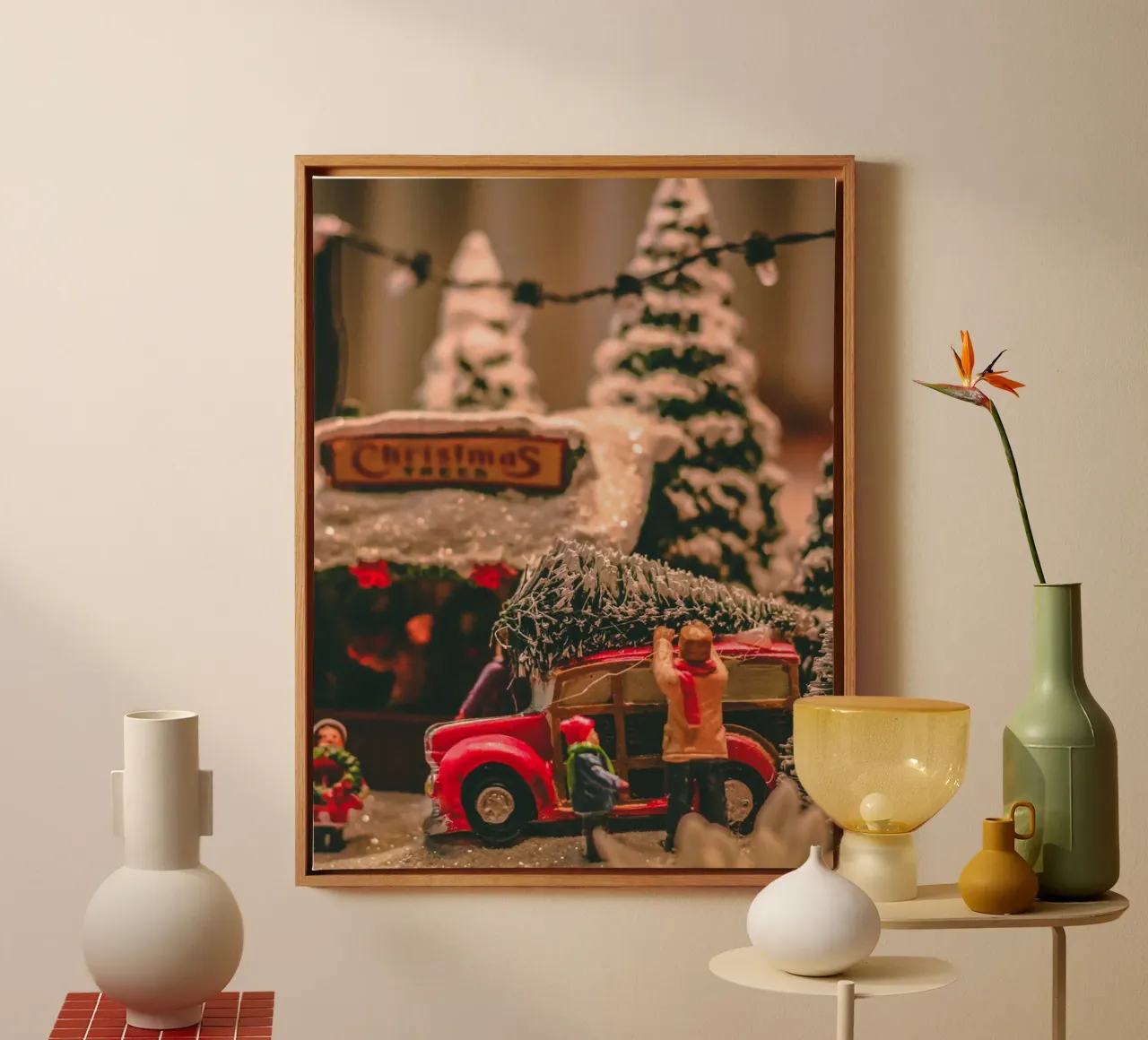 Natale in miniatura - Scena nostalgica tela da Whole©
