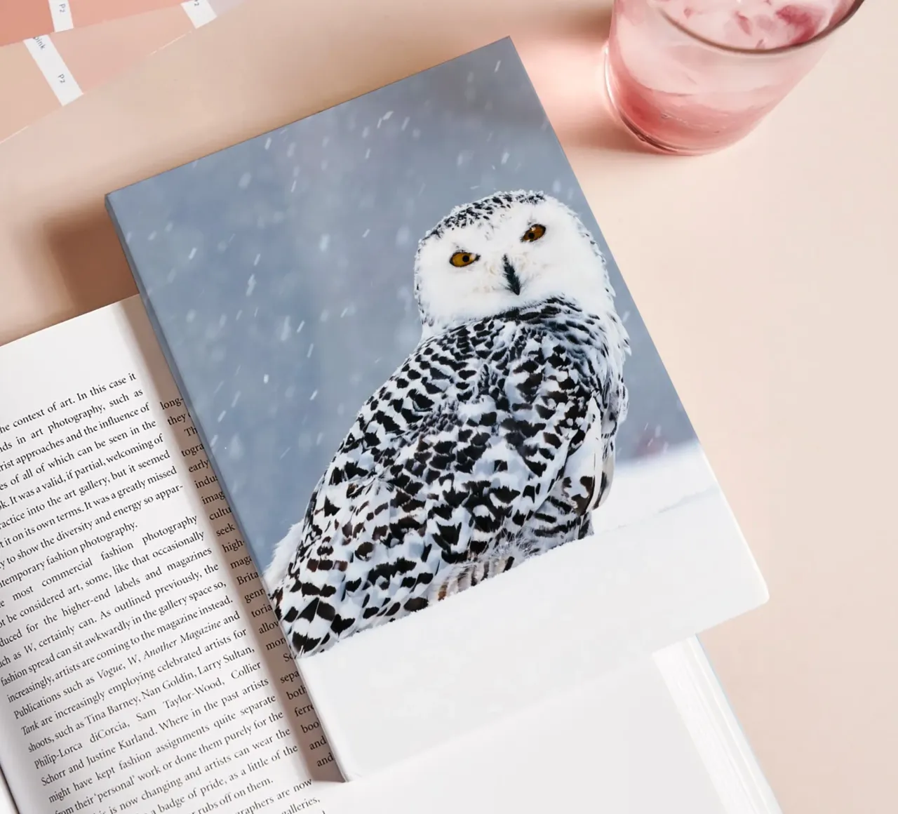 Snowy owl in winter magic notebook by Whole©