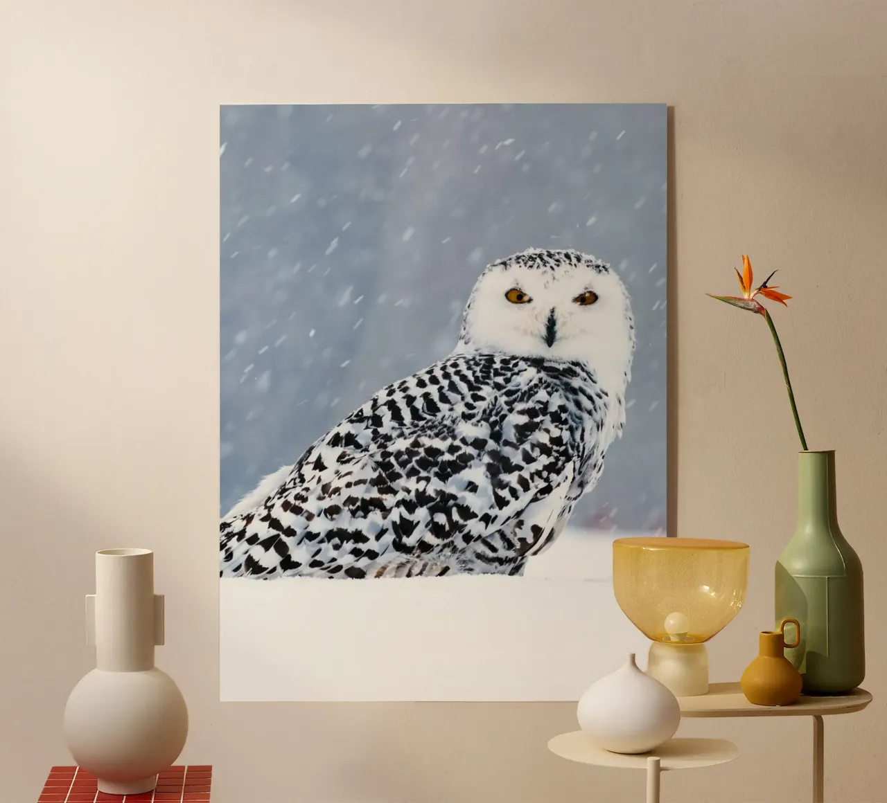 Gufo delle nevi nella magia dell'inverno plexiglass da Whole©