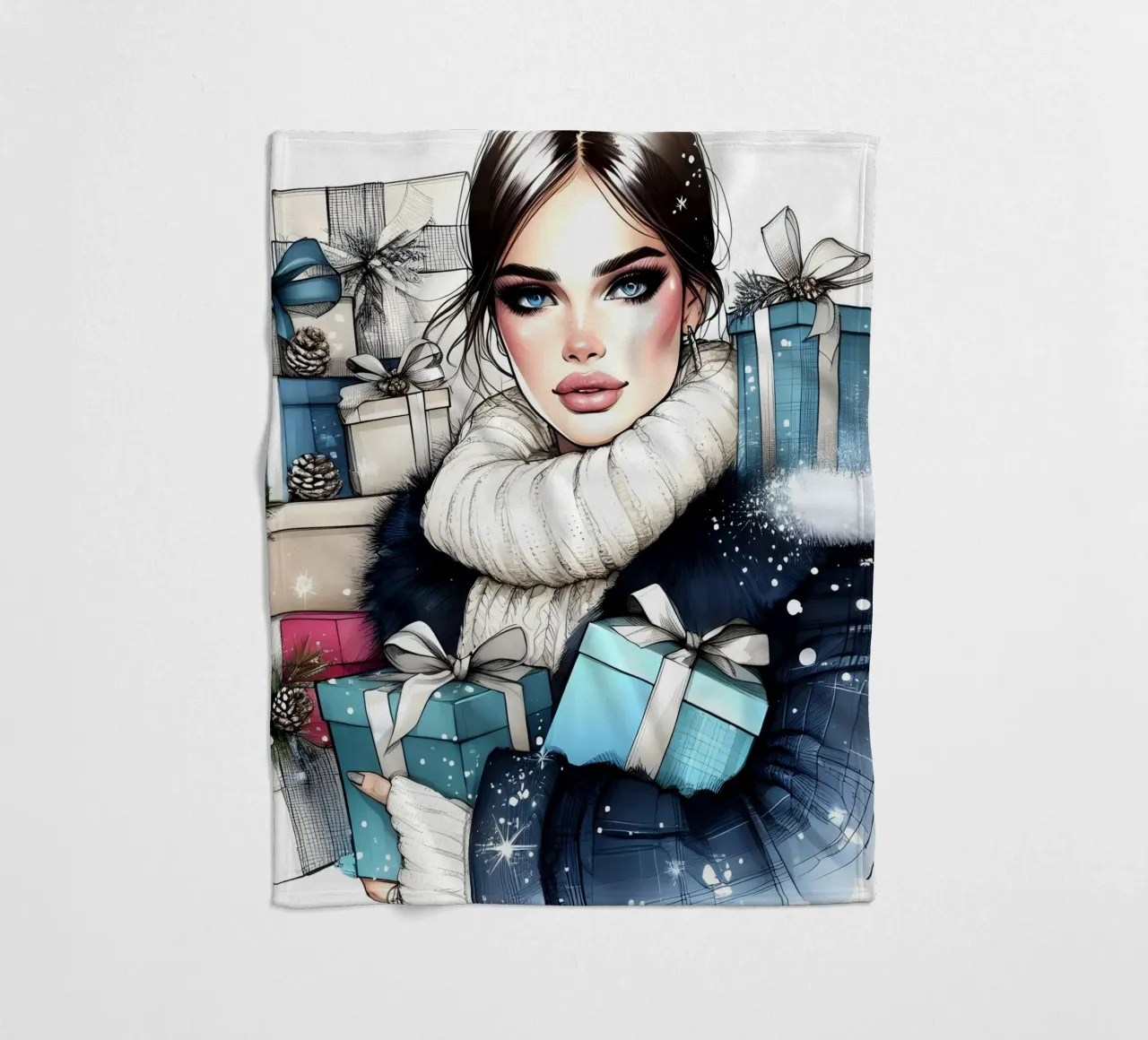 CHRISTMAS PRESENTS AND GIFTS fleece blanket by ARTOMATIC