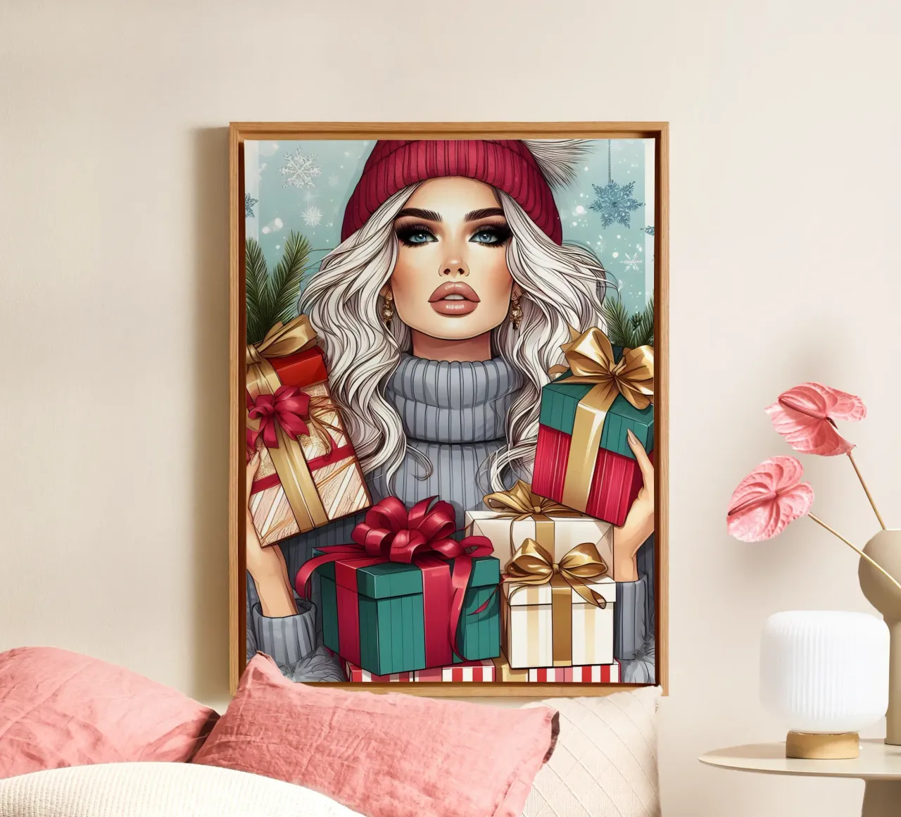 REGALOS Y OBSEQUIOS DE NAVIDAD lienzo con Marco flotante de ARTOMATIC