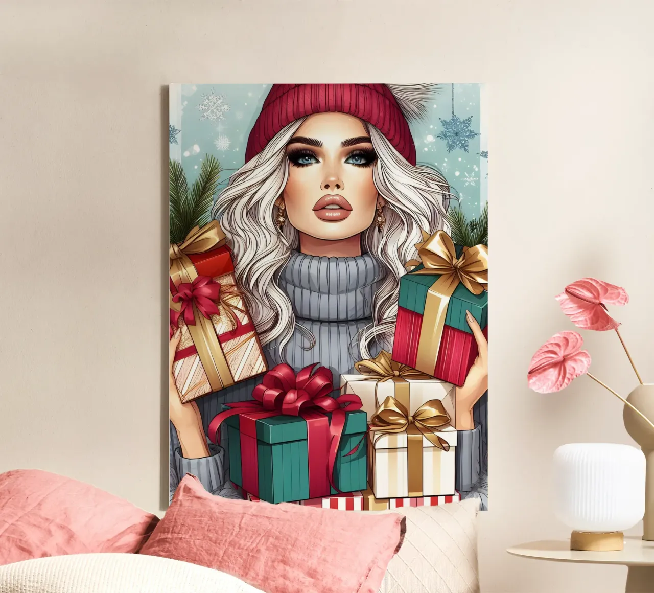 REGALOS Y OBSEQUIOS DE NAVIDAD lienzo con Marco flotante de ARTOMATIC
