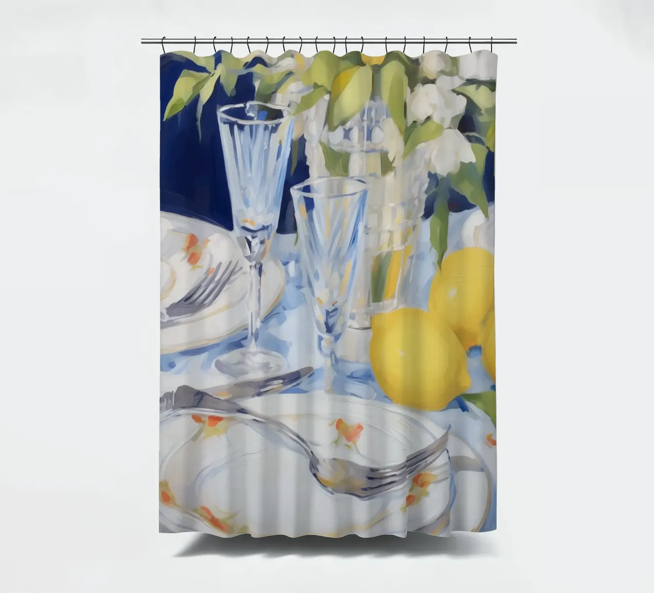 Boho Bella Vita 21 Lemons 2 shower curtain by Boho Print Collection