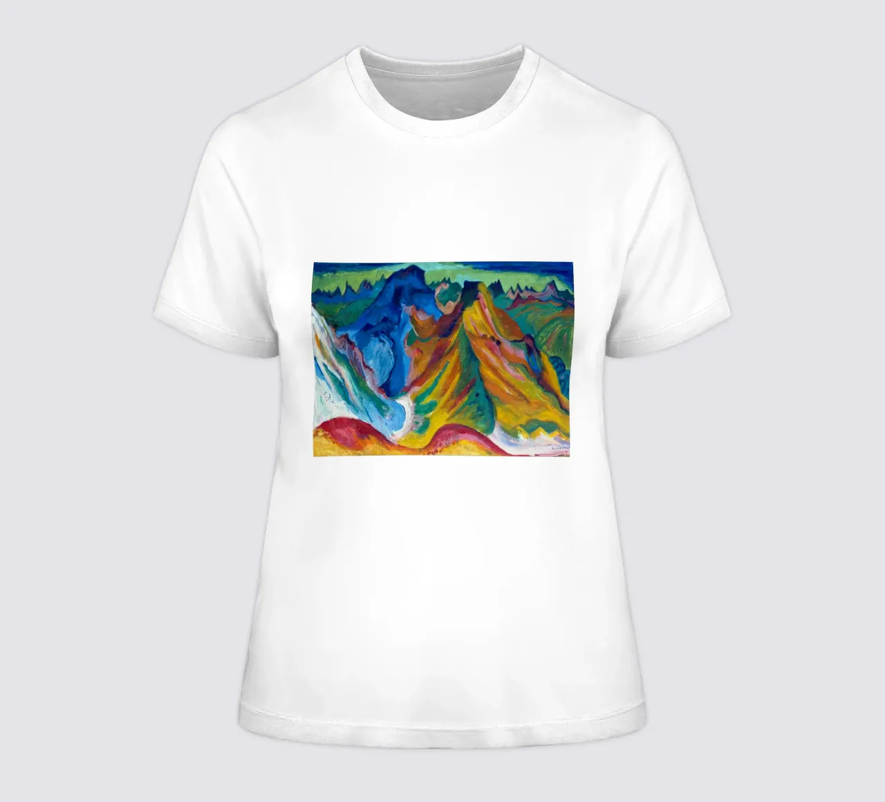 Kirchner - The mountain. Weissfluh and Schafgrind women's fitted t-shirt by ARTOTHEK
