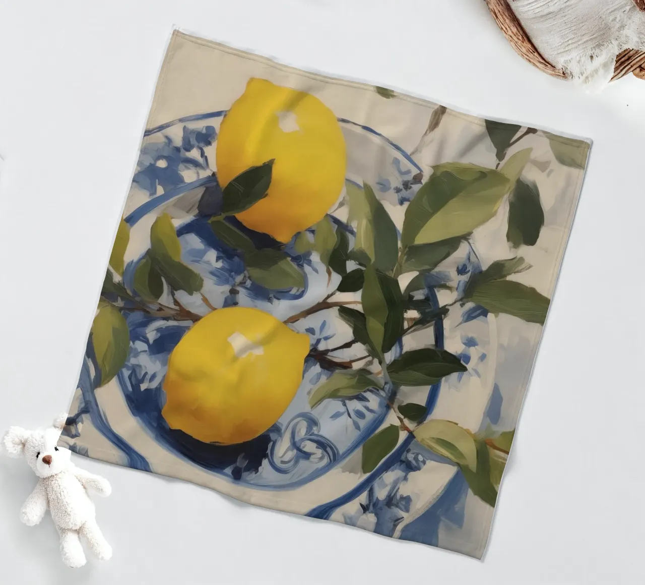 Boho Bella Vita 21 Lemons 3 fleece blanket by Boho Print Collection