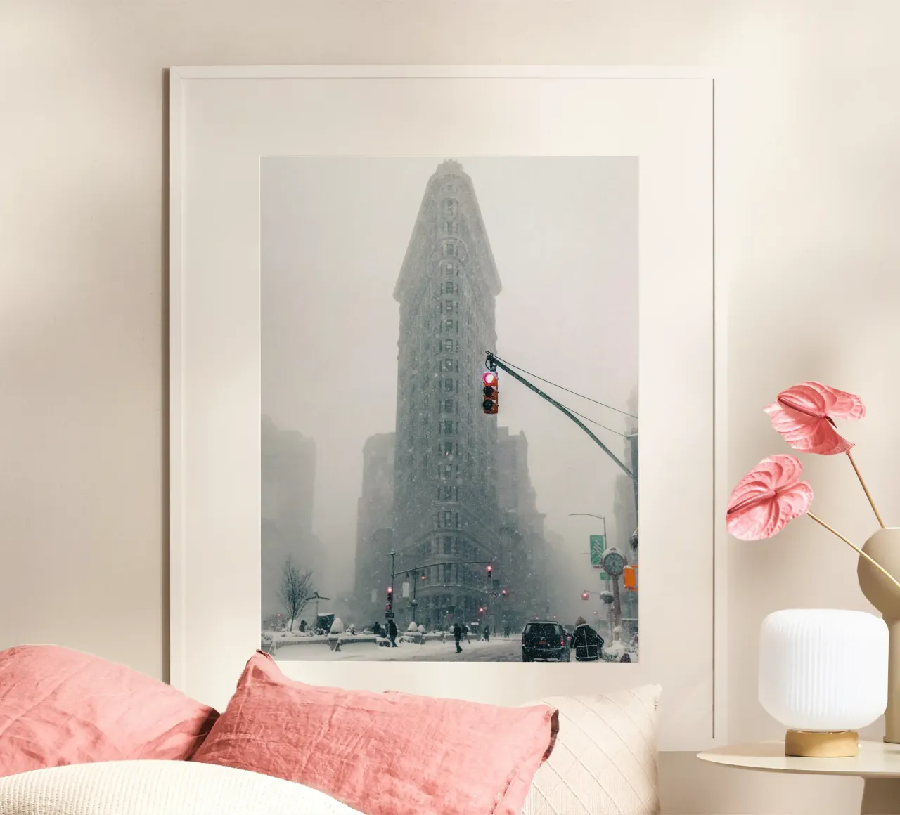 Flatiron en la magia del invierno poster con marco de plástico de Whole©