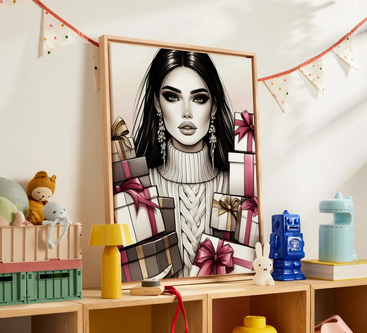 REGALOS DE NAVIDAD PARA EL MEJOR AMIGO lienzo con Marco flotante de ARTOMATIC