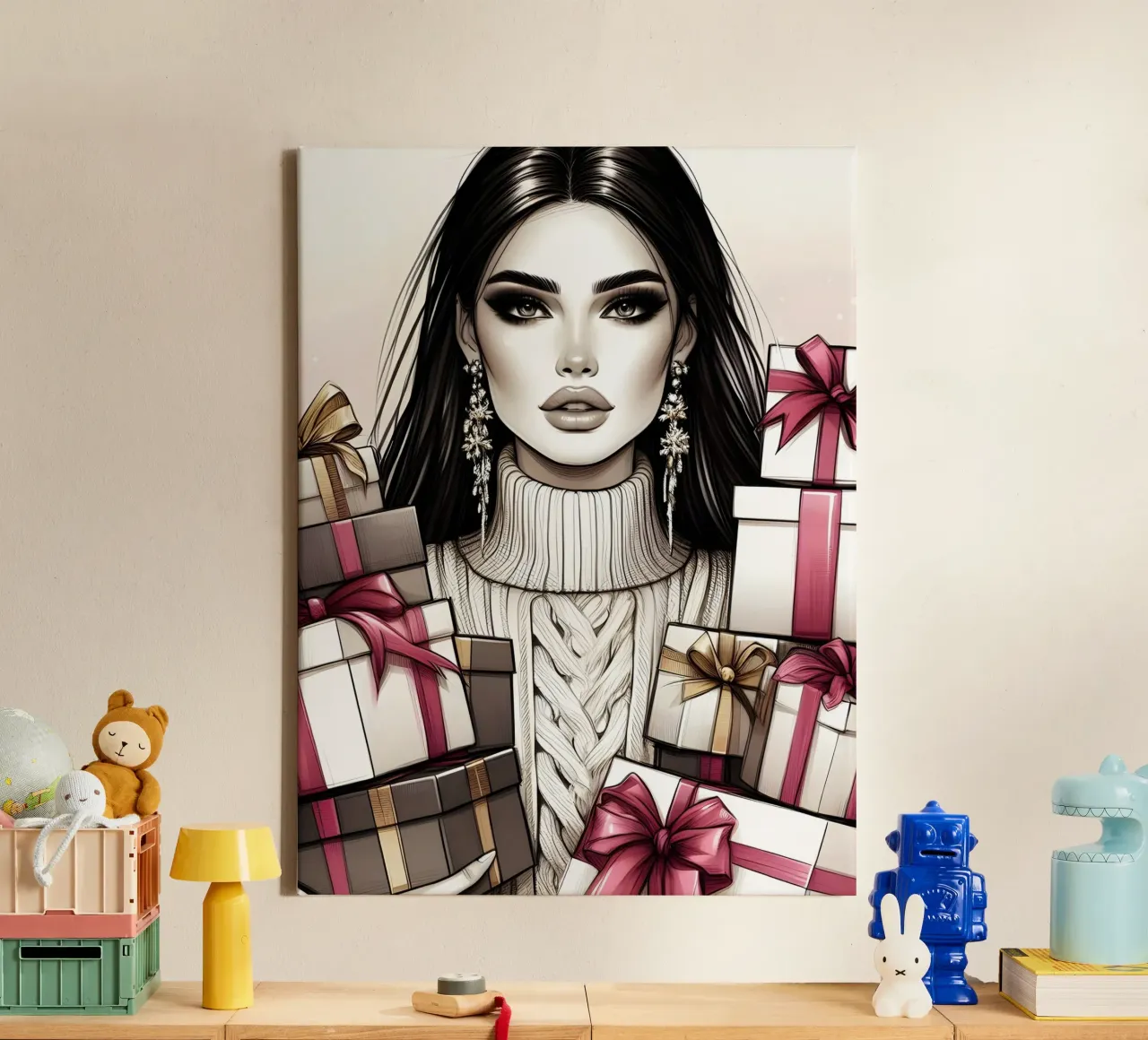 REGALOS DE NAVIDAD PARA EL MEJOR AMIGO lienzo con Marco flotante de ARTOMATIC