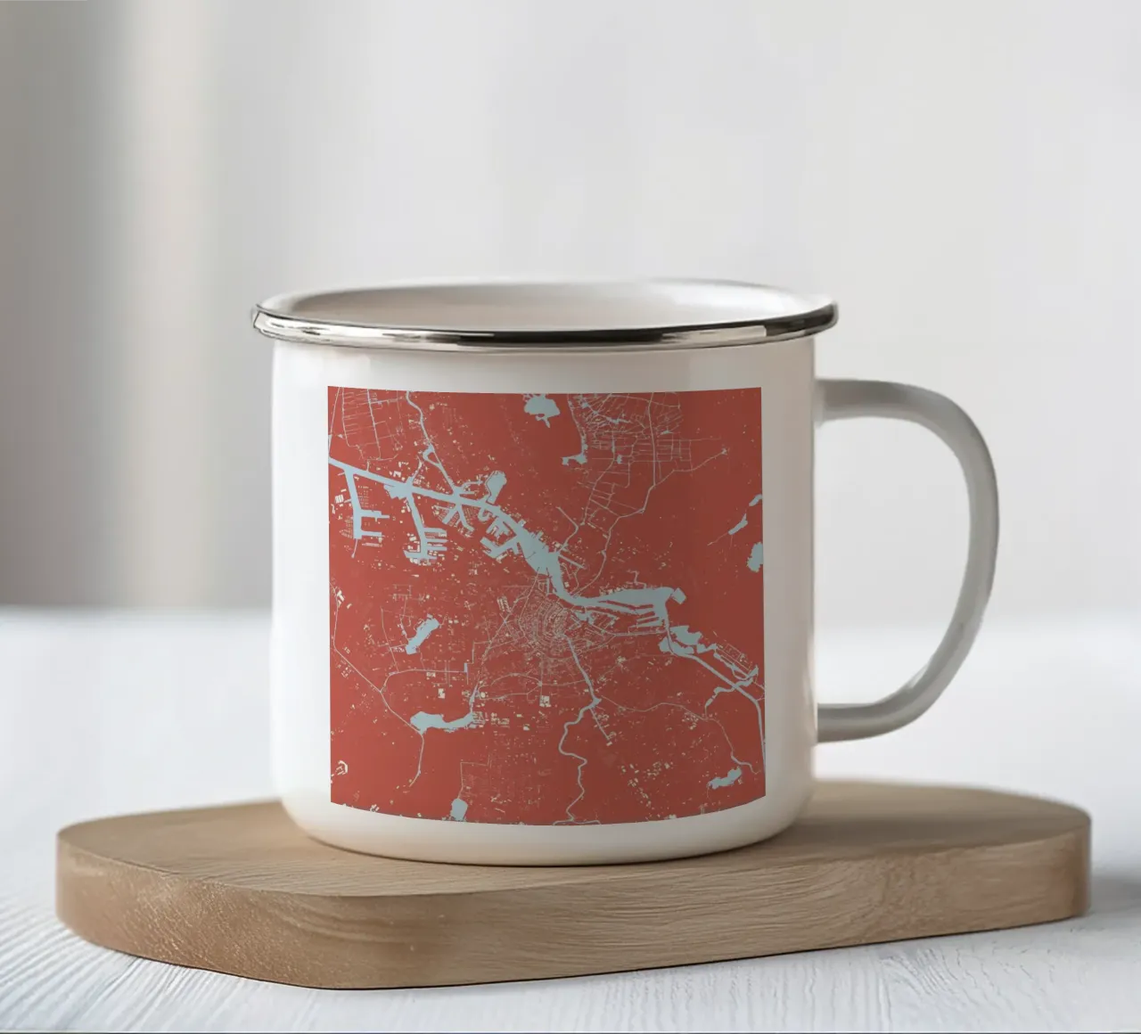 Amsterdam Pink tazza in smalto da Urban Maps