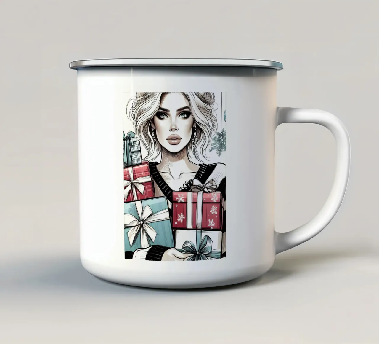 REGALI DI NATALE INCARTATI tazza in smalto da ARTOMATIC