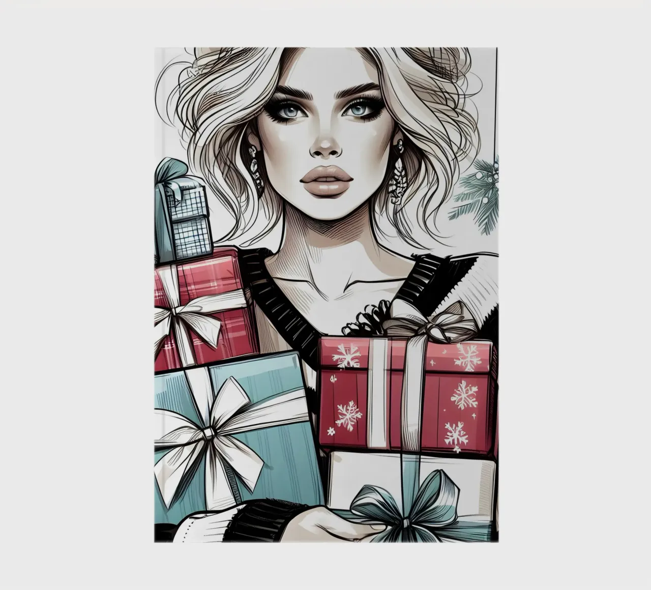 CHRISTMAS WRAPPED PRESENTS notebook by ARTOMATIC