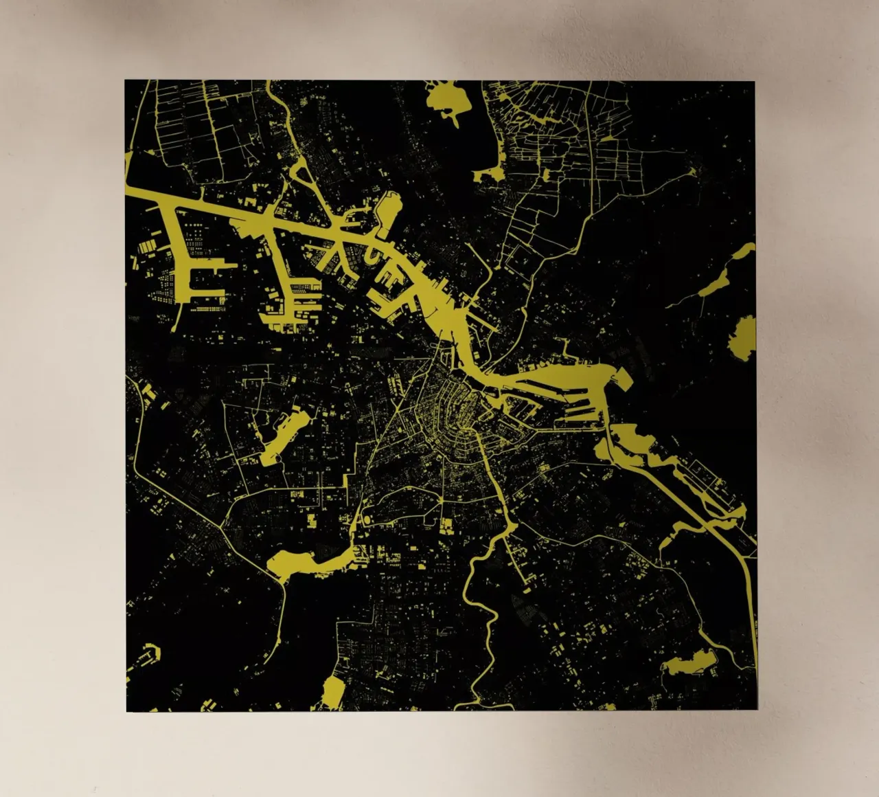 Amsterdam Yellow pellicola backlit da Urban Maps