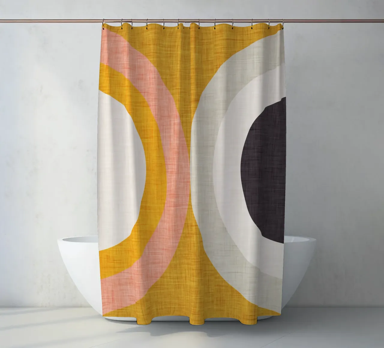 Nouveau Mid Mod Jaune rideau de douche de susanacosta