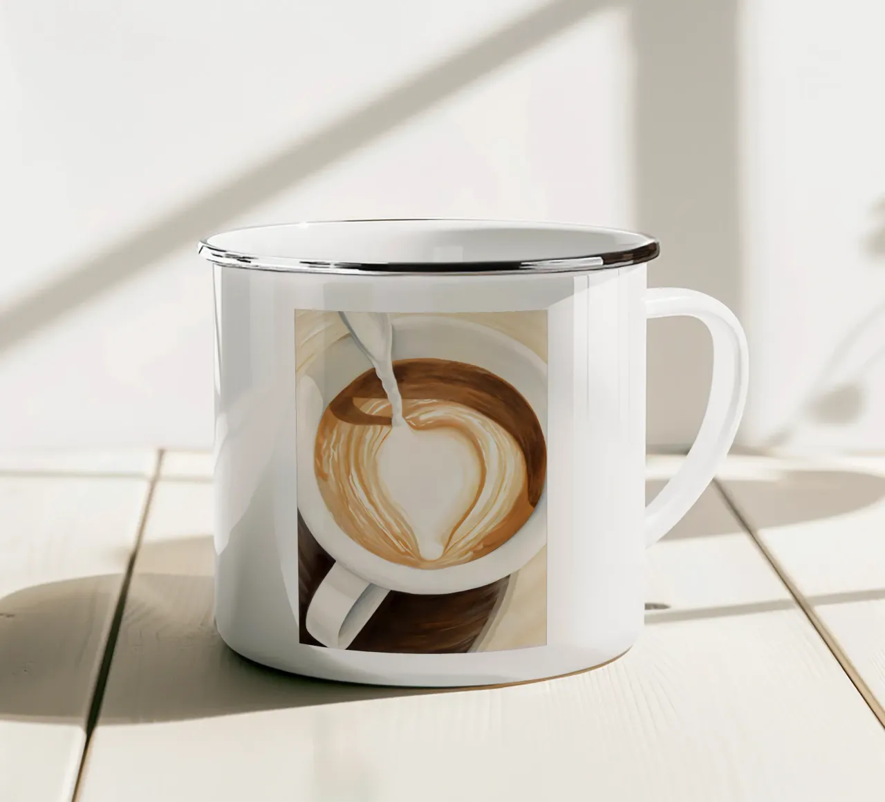 Boho Bella Vita 23 Coffee 2 tazza in smalto da Boho Print Collection