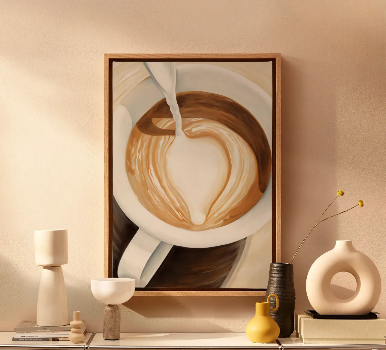 Boho Bella Vita 23 Coffee 2 canvas met Baklijst van Boho Print Collection