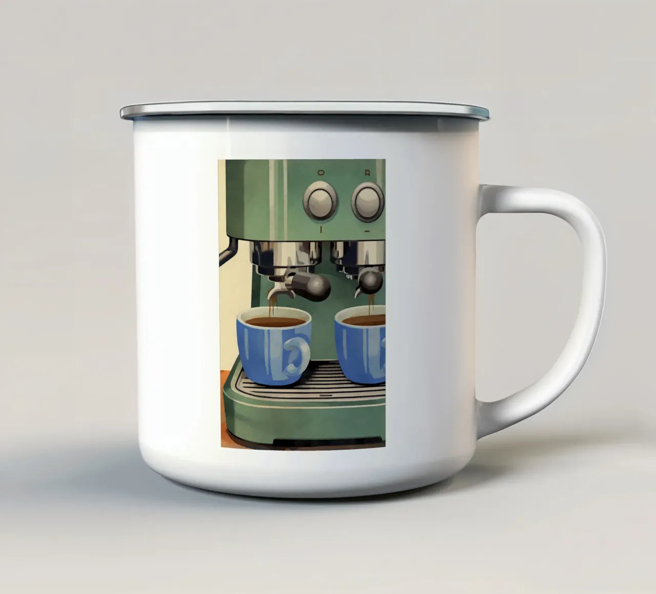 Boho Bella Vita 23 Coffee 3 Emaille Tasse von Boho Print Collection