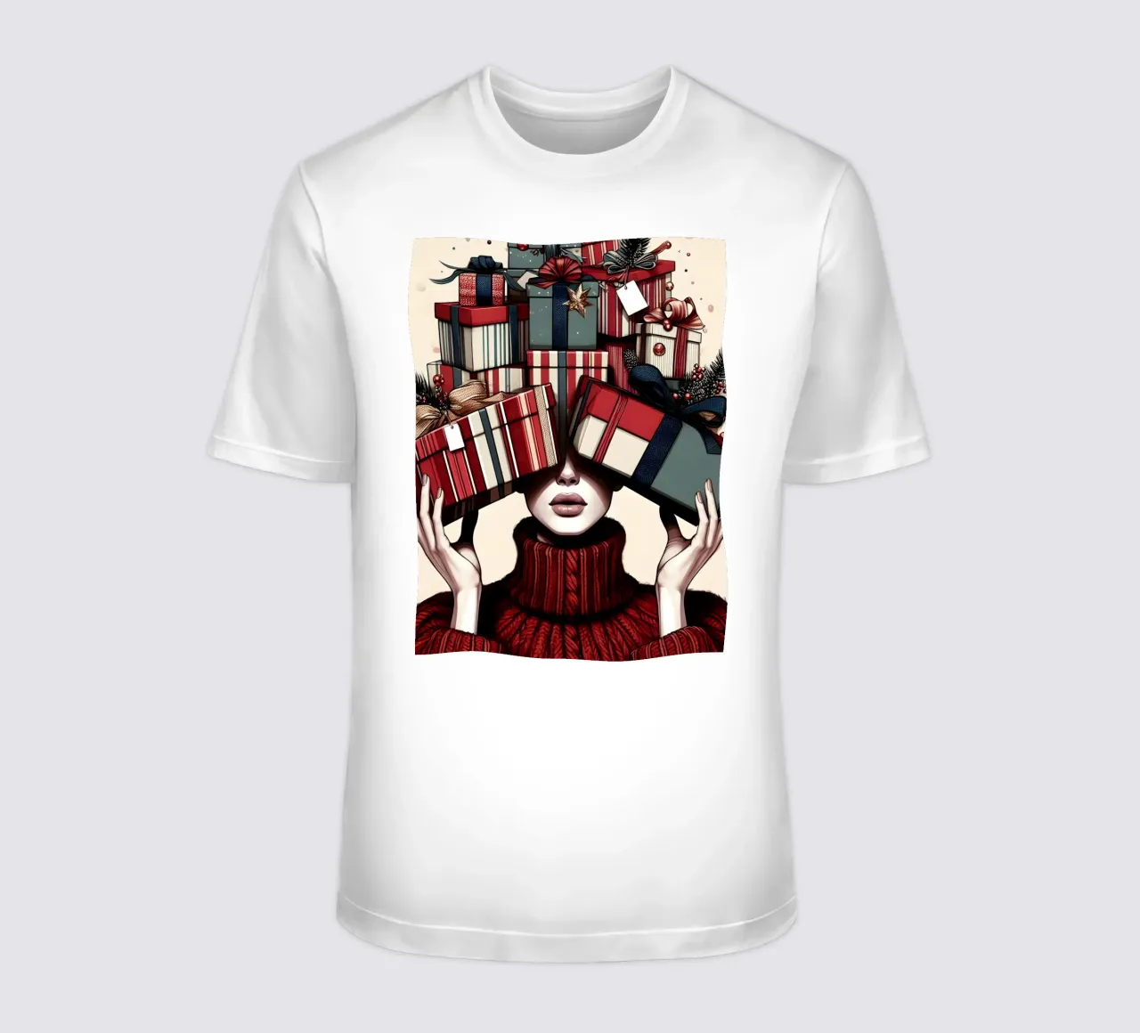 CHRISTMAS WRAPPING PRESENTS t-shirt by ARTOMATIC