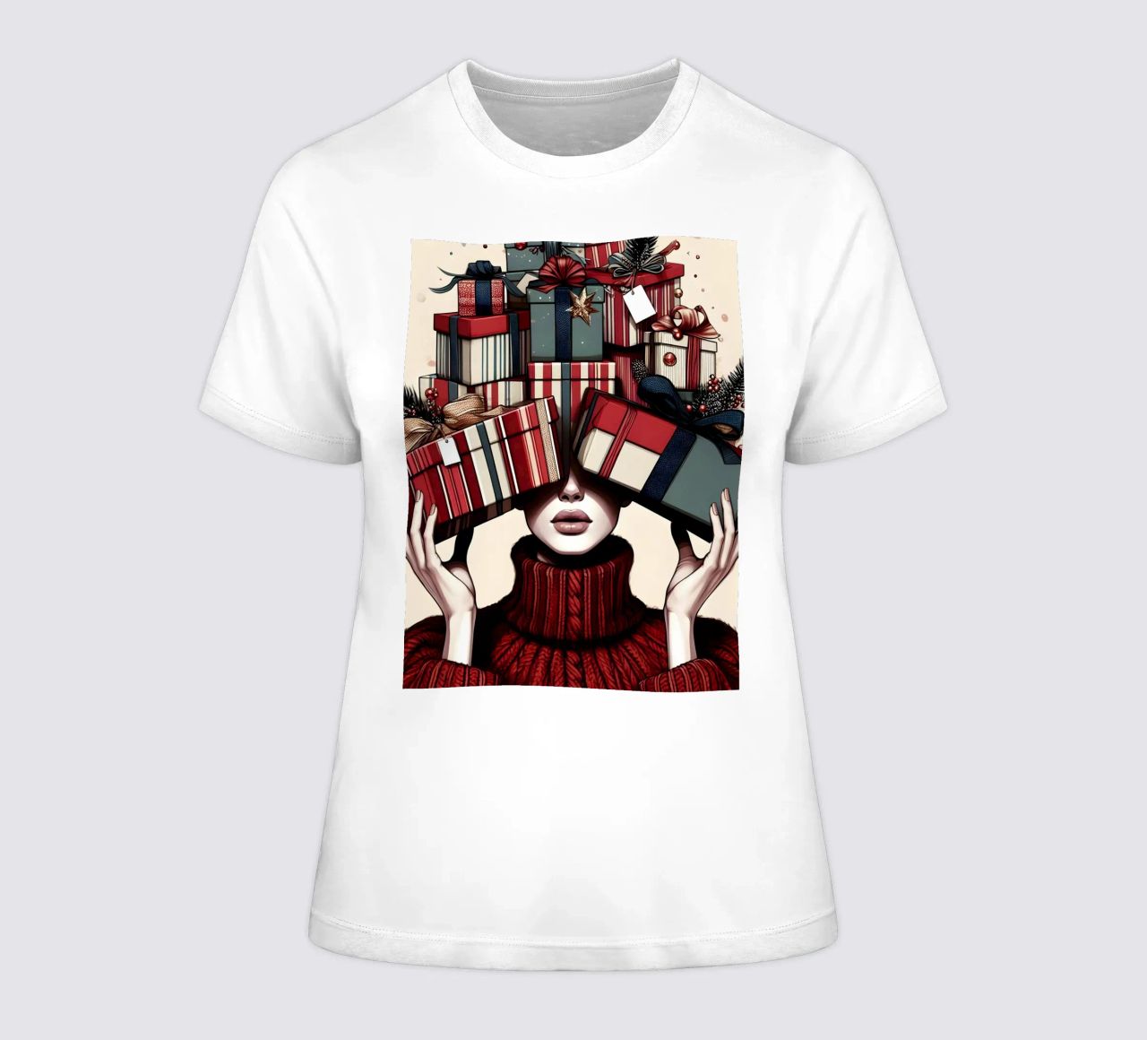 KERSTCADEAUS INPAKKEN dames t-shirt getailleerd van ARTOMATIC