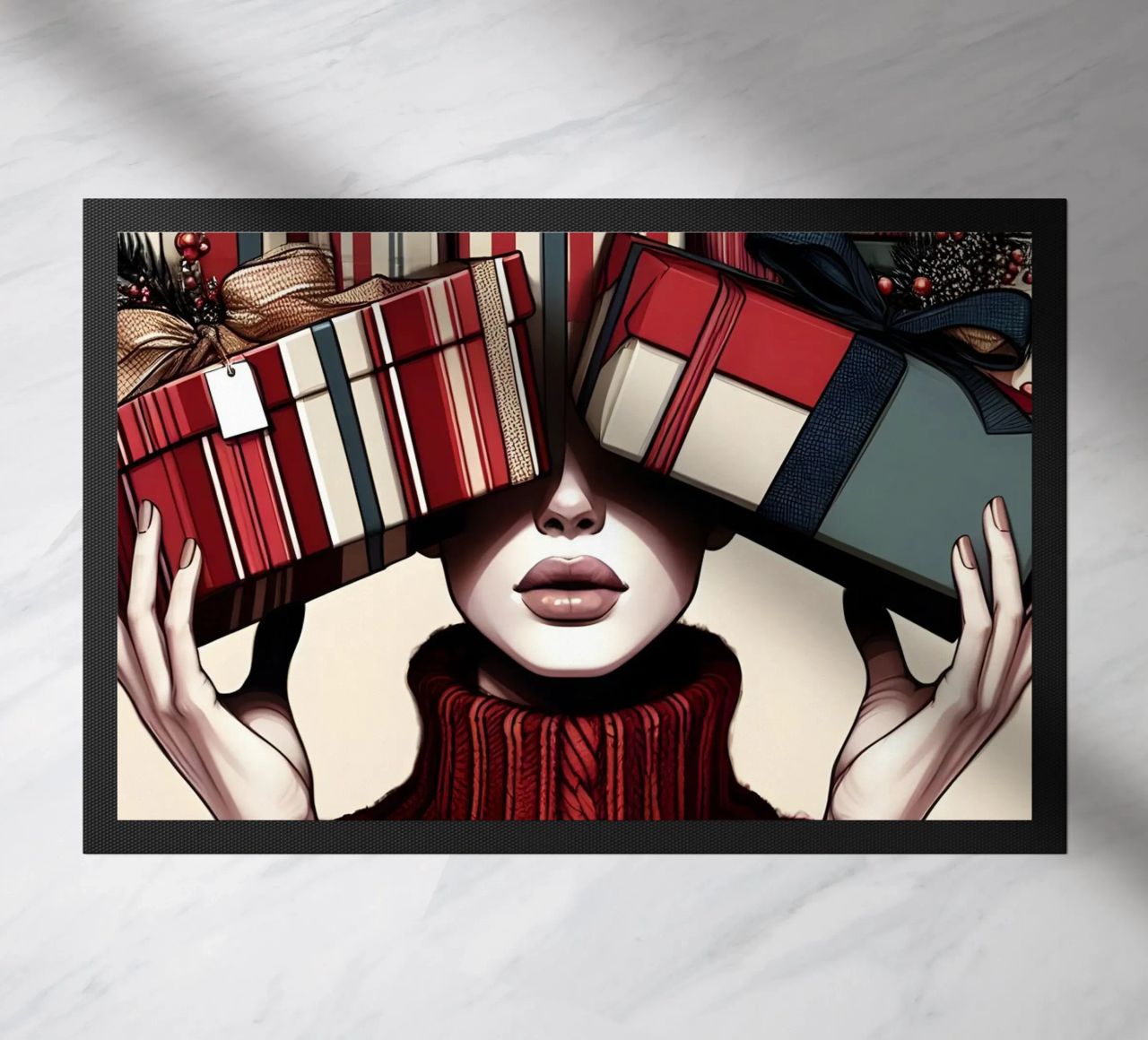 KERSTCADEAUS INPAKKEN deurmat van ARTOMATIC