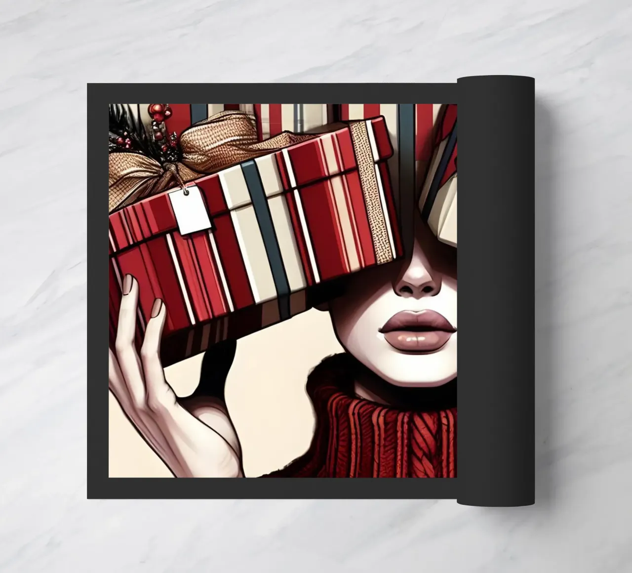 GESCHENKE VERPACKEN ZU WEIHNACHTEN Fußmatte von ARTOMATIC