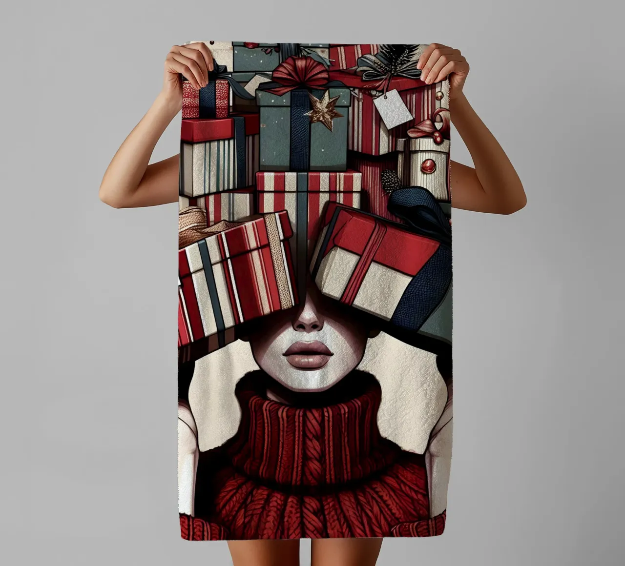 GESCHENKE VERPACKEN ZU WEIHNACHTEN Handtuch von ARTOMATIC