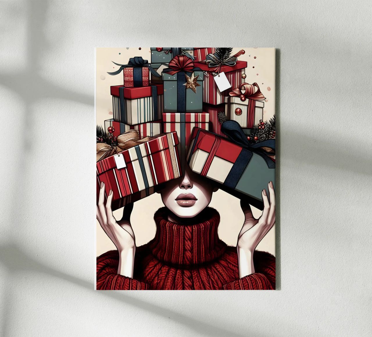 KERSTCADEAUS INPAKKEN canvas van ARTOMATIC