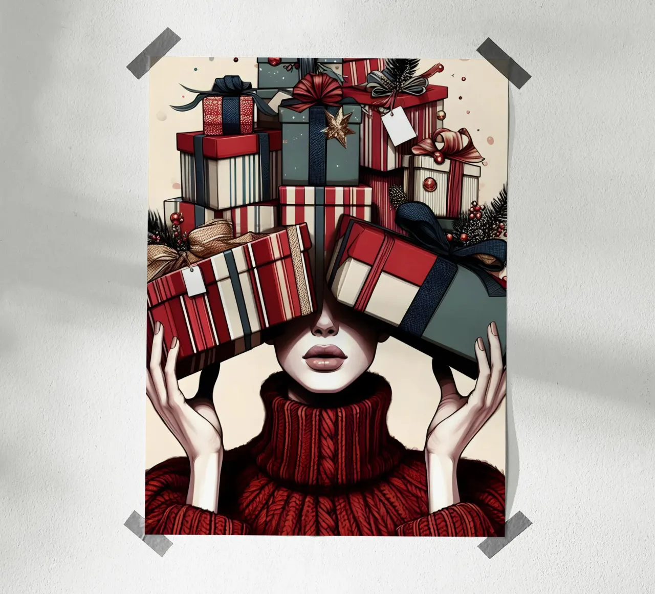 CONFEZIONARE I REGALI DI NATALE poster da ARTOMATIC