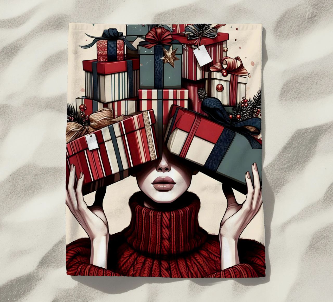 KERSTCADEAUS INPAKKEN strandhanddoek van ARTOMATIC
