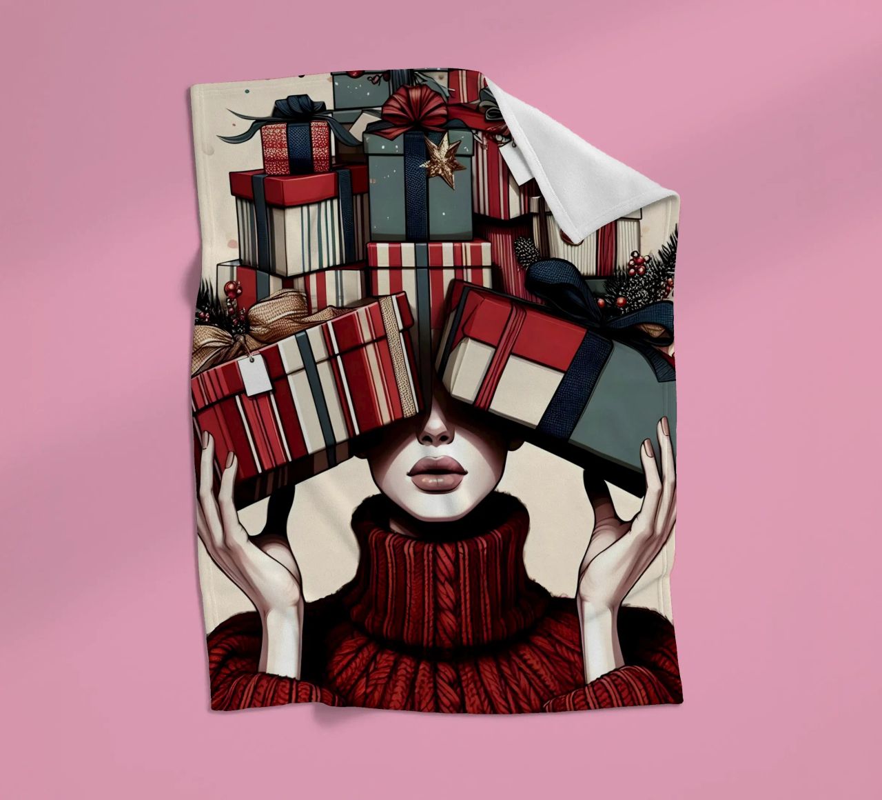 KERSTCADEAUS INPAKKEN fleecedeken van ARTOMATIC