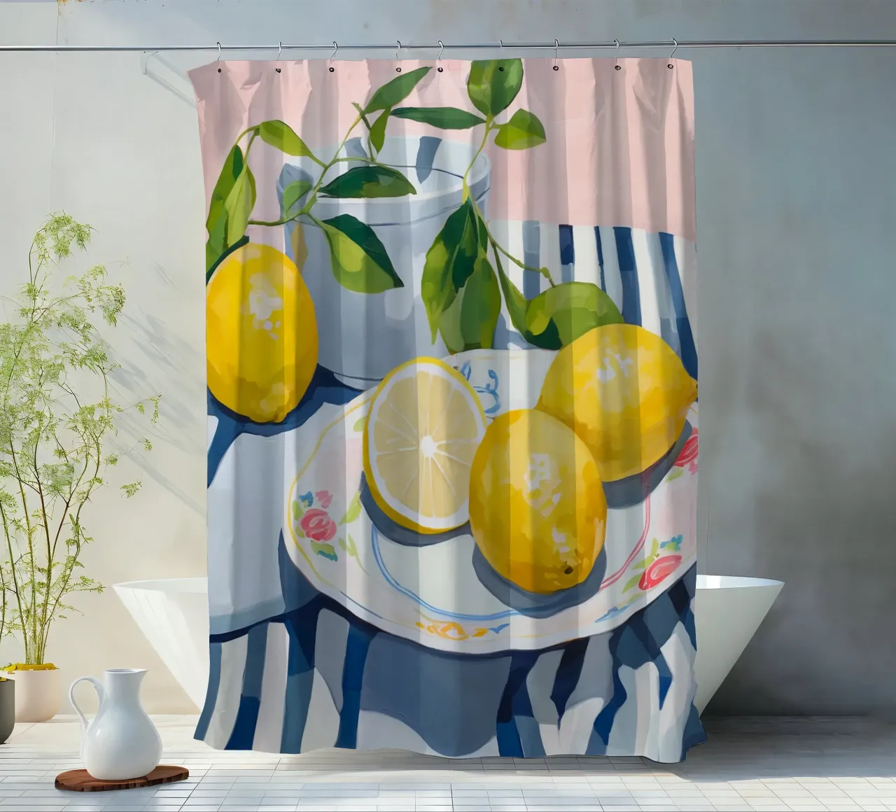 Boho Bella Vita 24 Lemons 3 tenda da doccia da Boho Print Collection