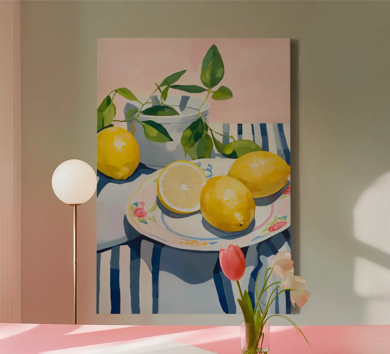 Boho Bella Vita 24 Lemons 3 tela con Cornice a cassetta da Boho Print Collection