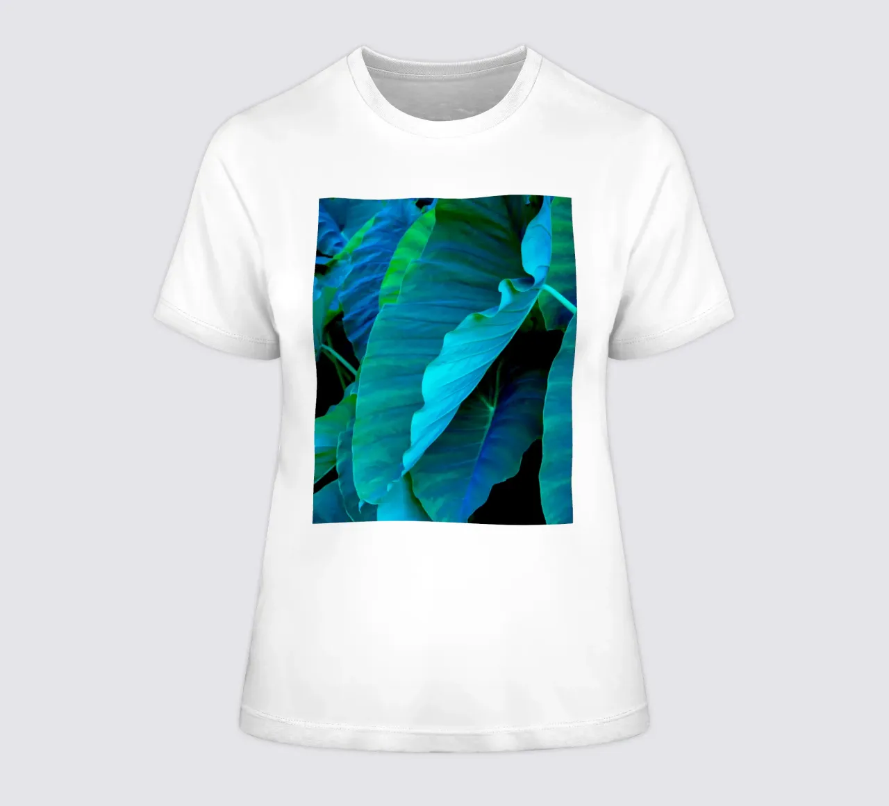 yam leaves and their shades women's fitted t-shirt by Teresa André