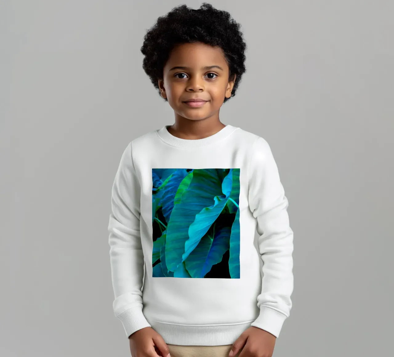hojas de ñame y sus matices sudadera para niño de Teresa André
