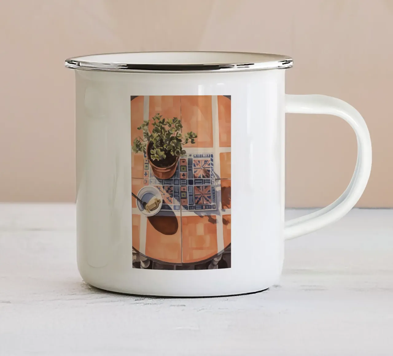 Boho Bella Vita 25 Still 1 tazza in smalto da Boho Print Collection