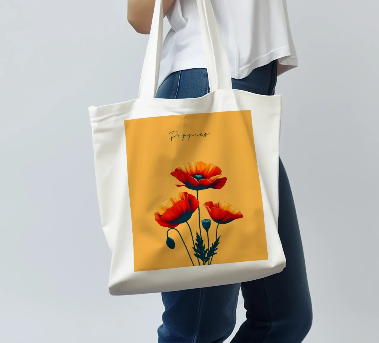 Poppies tote bag by Digital Naive