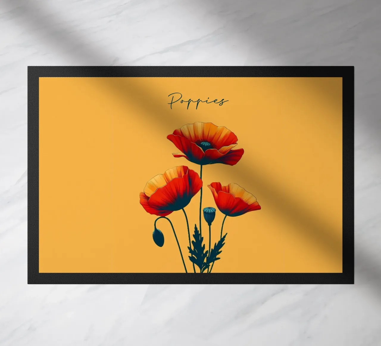 Mohnblumen Fußmatte von Digital Naive