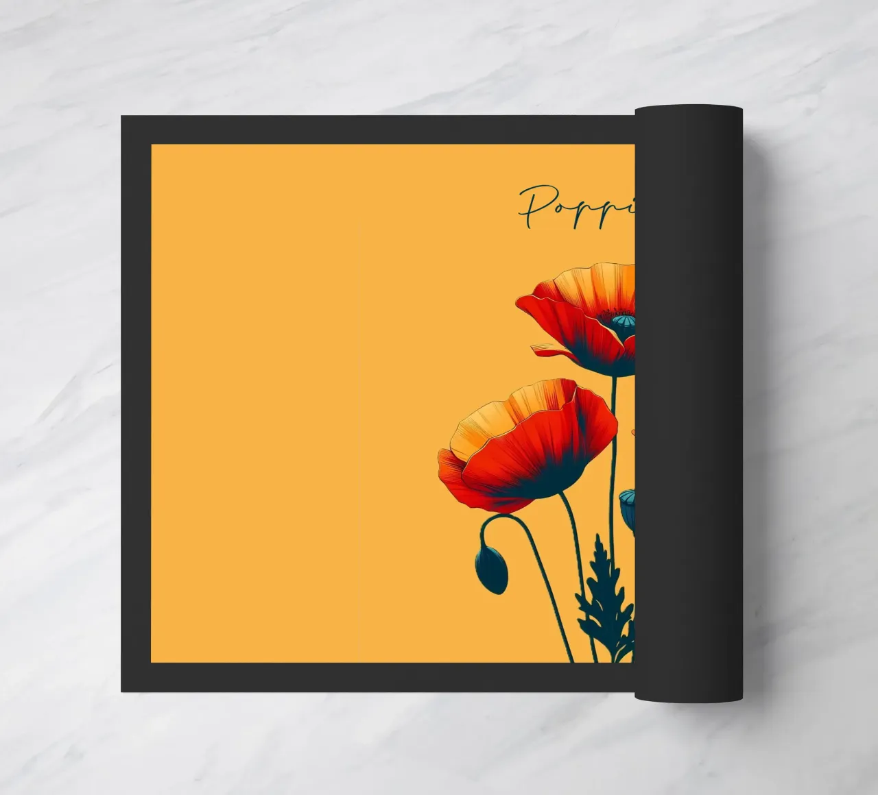 Mohnblumen Fußmatte von Digital Naive