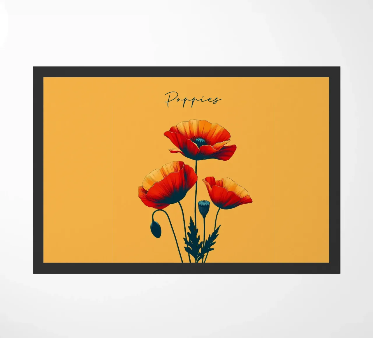 Mohnblumen Fußmatte von Digital Naive