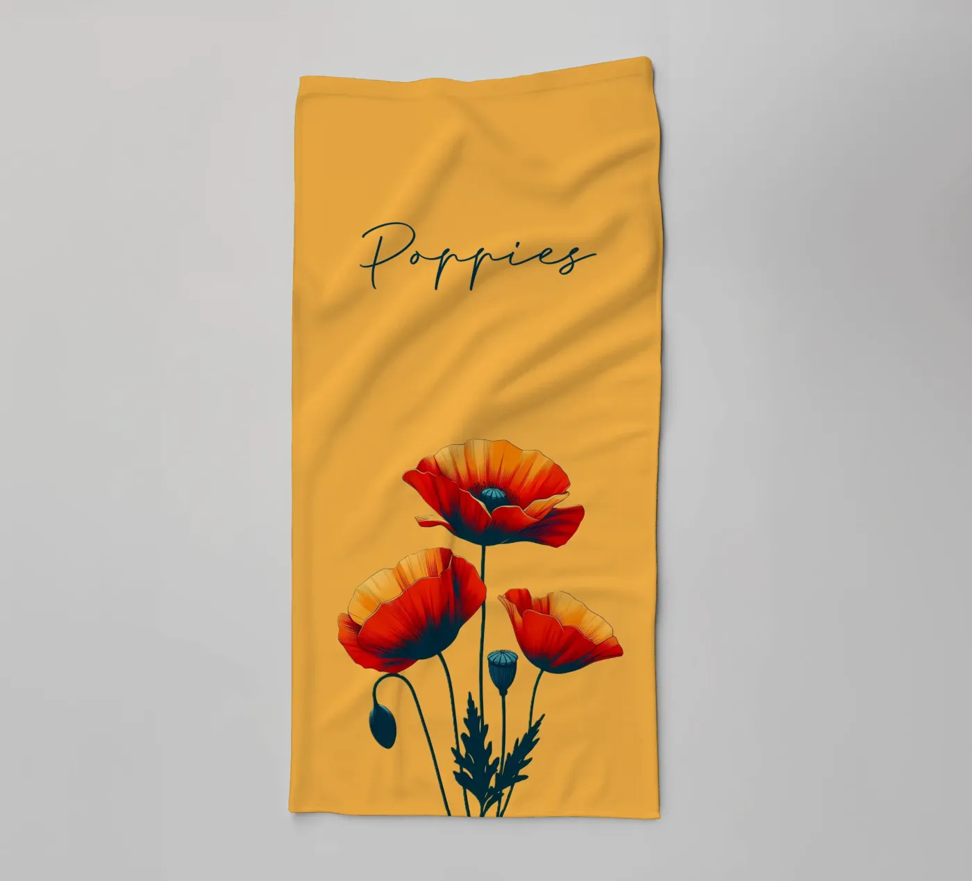 Klaprozen badhanddoek van Digital Naive