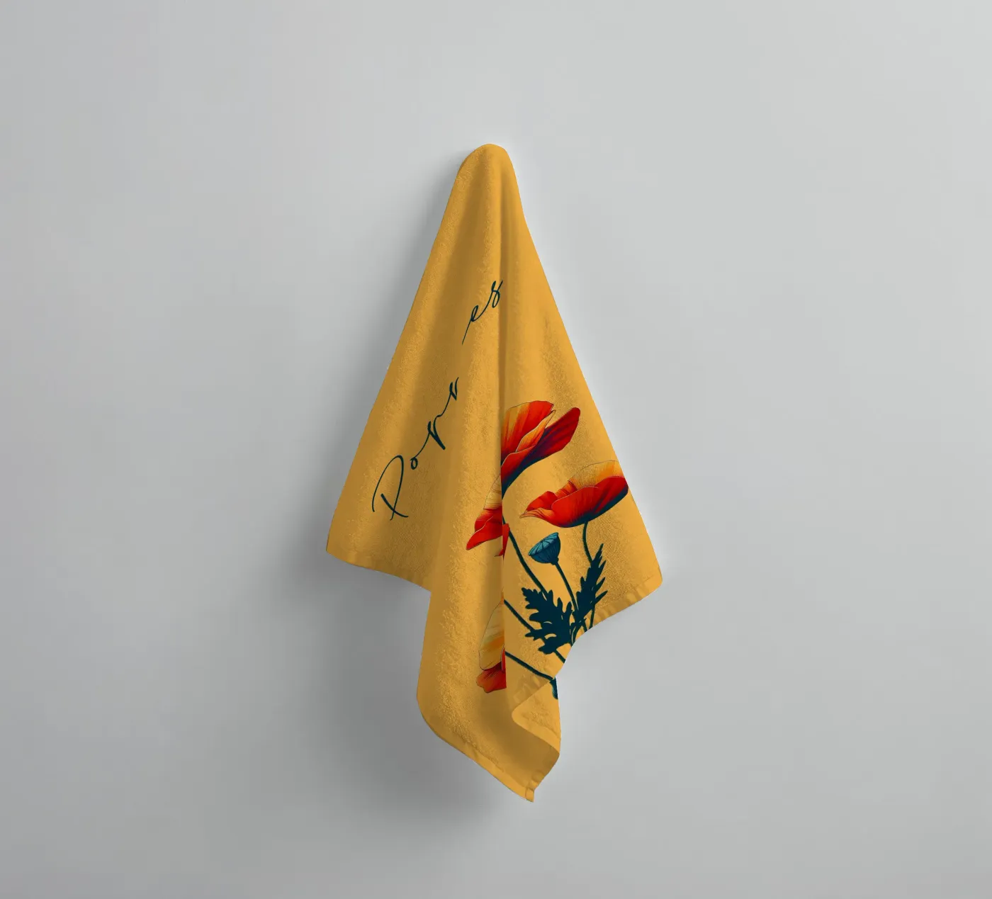 Klaprozen badhanddoek van Digital Naive