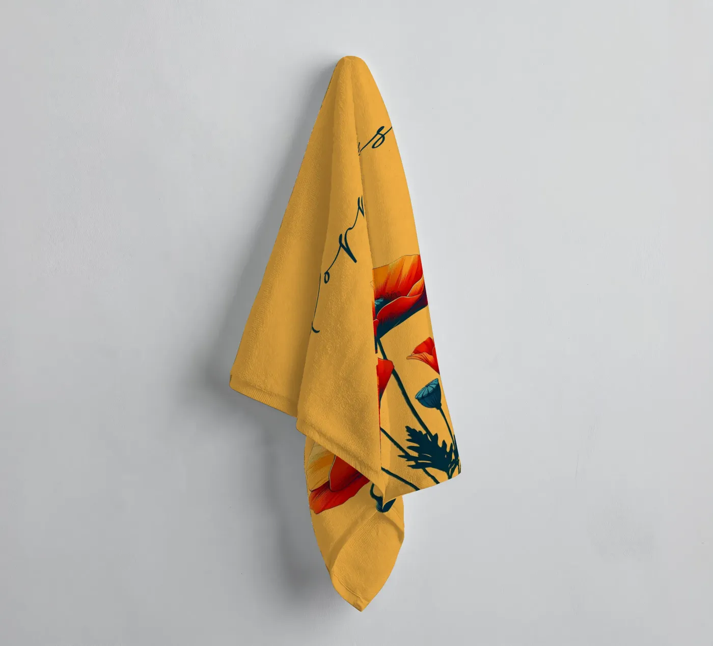 Klaprozen badhanddoek van Digital Naive