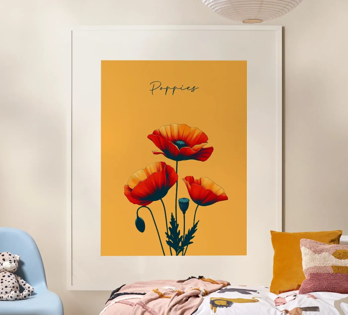Klaprozen poster van Digital Naive