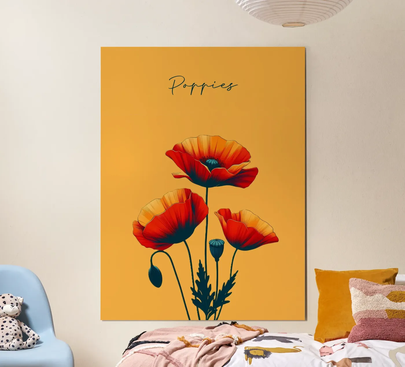 Klaprozen poster van Digital Naive